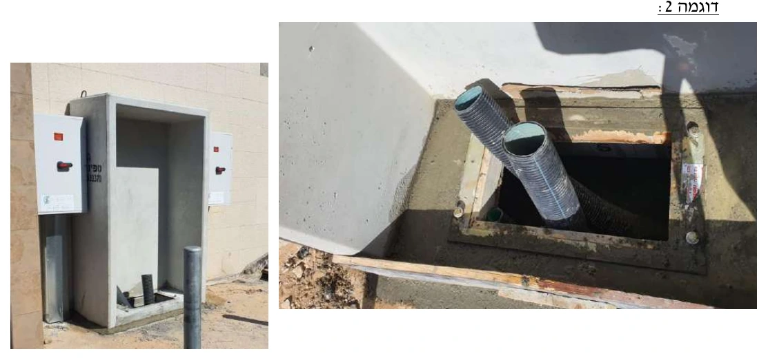 דוגמה 2 — הגומחה, המסגרת ואמבטיית הכבלים מבטון